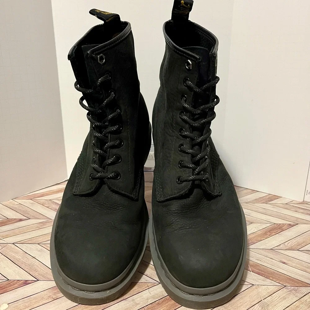 Dr Martens 1460 Mono Milled Black Nubuck Leather Men 11 Boots Water Resistant